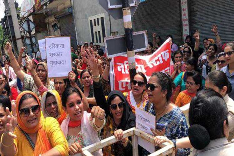 Nursing Officers Protest at CM Saini Residence in Haryana