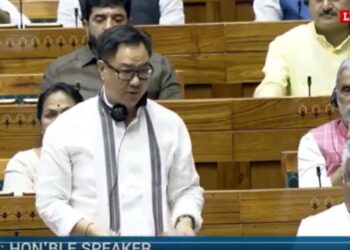 Kiren Rijiju in Parliament
