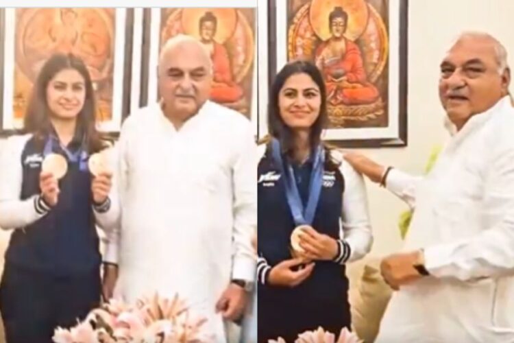 Manu Bhaker met Haryana Former CM Bhupender Singh Hooda