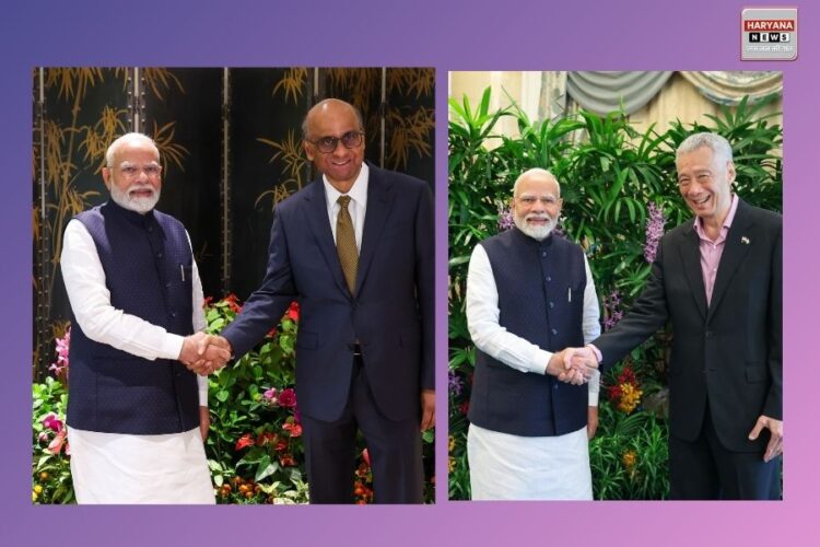 PM Modi Met Singapore President and Former PM