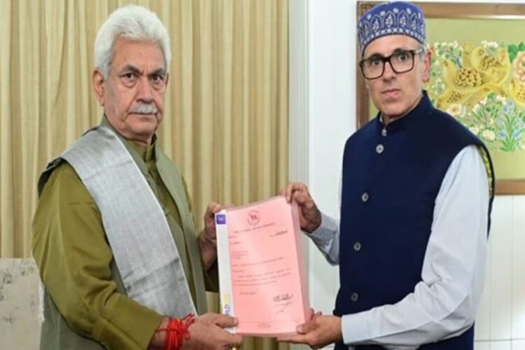 Jammu Kashmir LG Manoj Sinha and NC Vice President Omar Abdullah