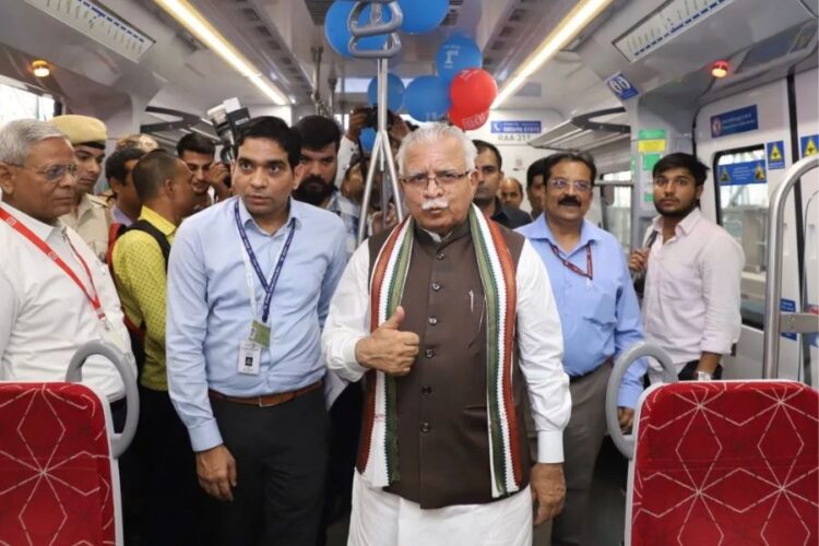 Manohar Lal Khattar at RRTS Namo Bharat Train